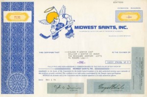 1970's Minnesota Fighting Saints Stock Certificate